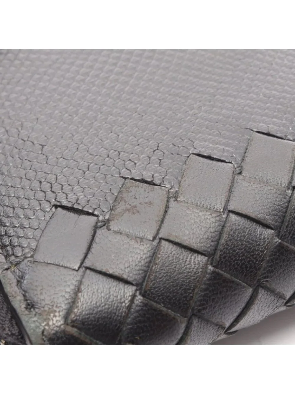 Bottega Veneta Round Wallet Intrecciato Black Leather